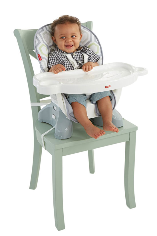 high chair that sits on table
